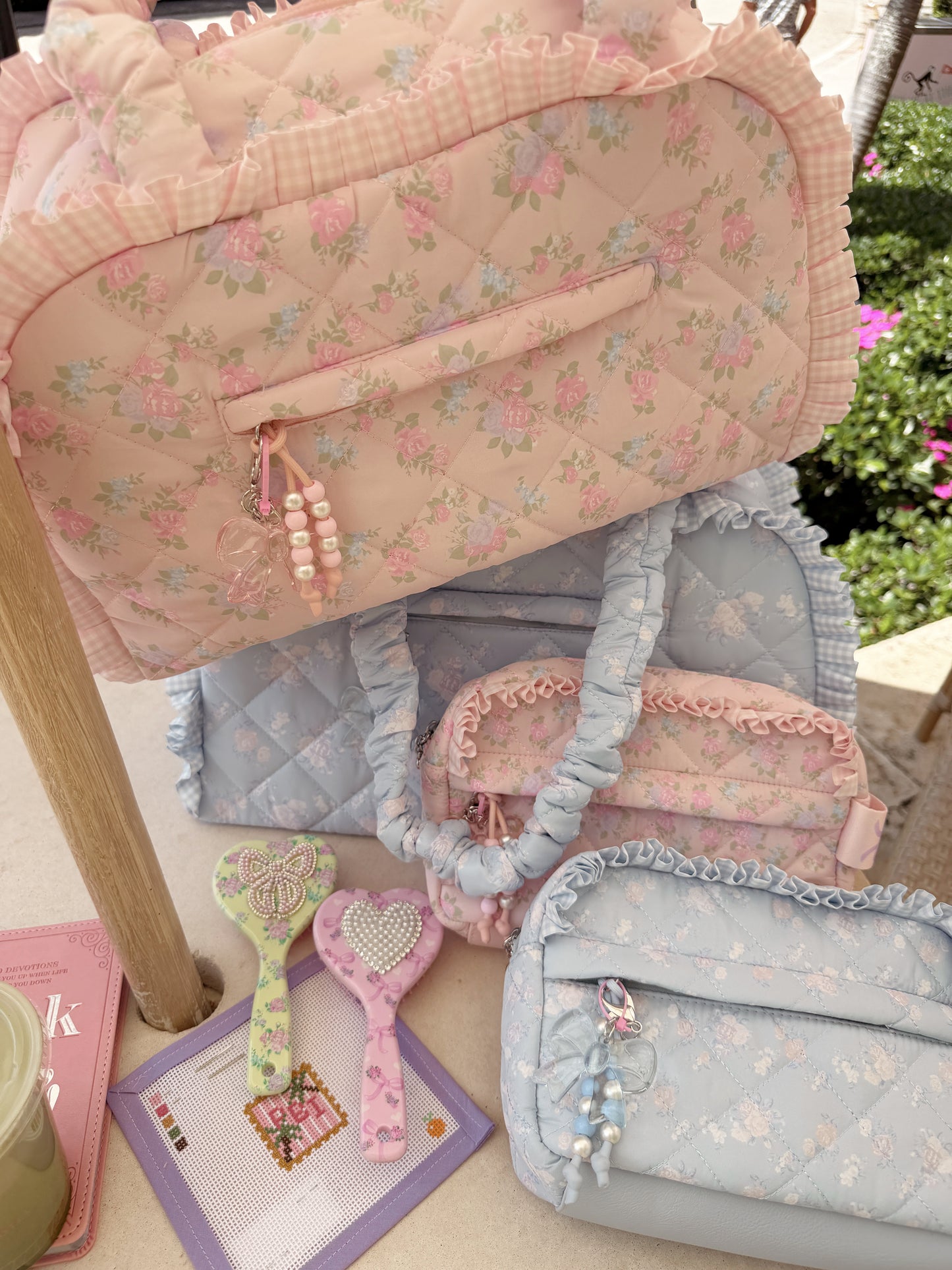 Cotton Candy Vintage Sorbet Floral Bag (Sky Blue) Restock