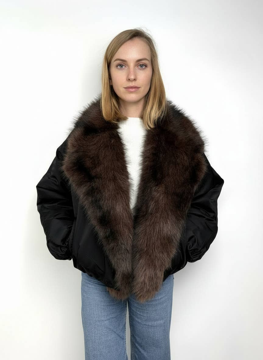 JACKET WITH FAUX FUR COLLAR Paris Exclusive (no restocks)