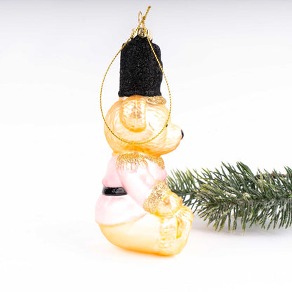 Pink Coquette Teddy Bear Boxed Glass Ornament