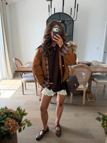 Sutton Plaid Barn Jacket (Teddy)