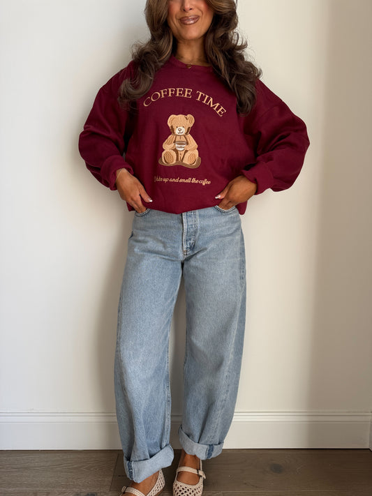 Brew Bear Burgundy Crewneck