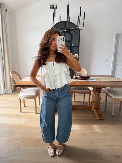 The I Do Ruffled Lace Top