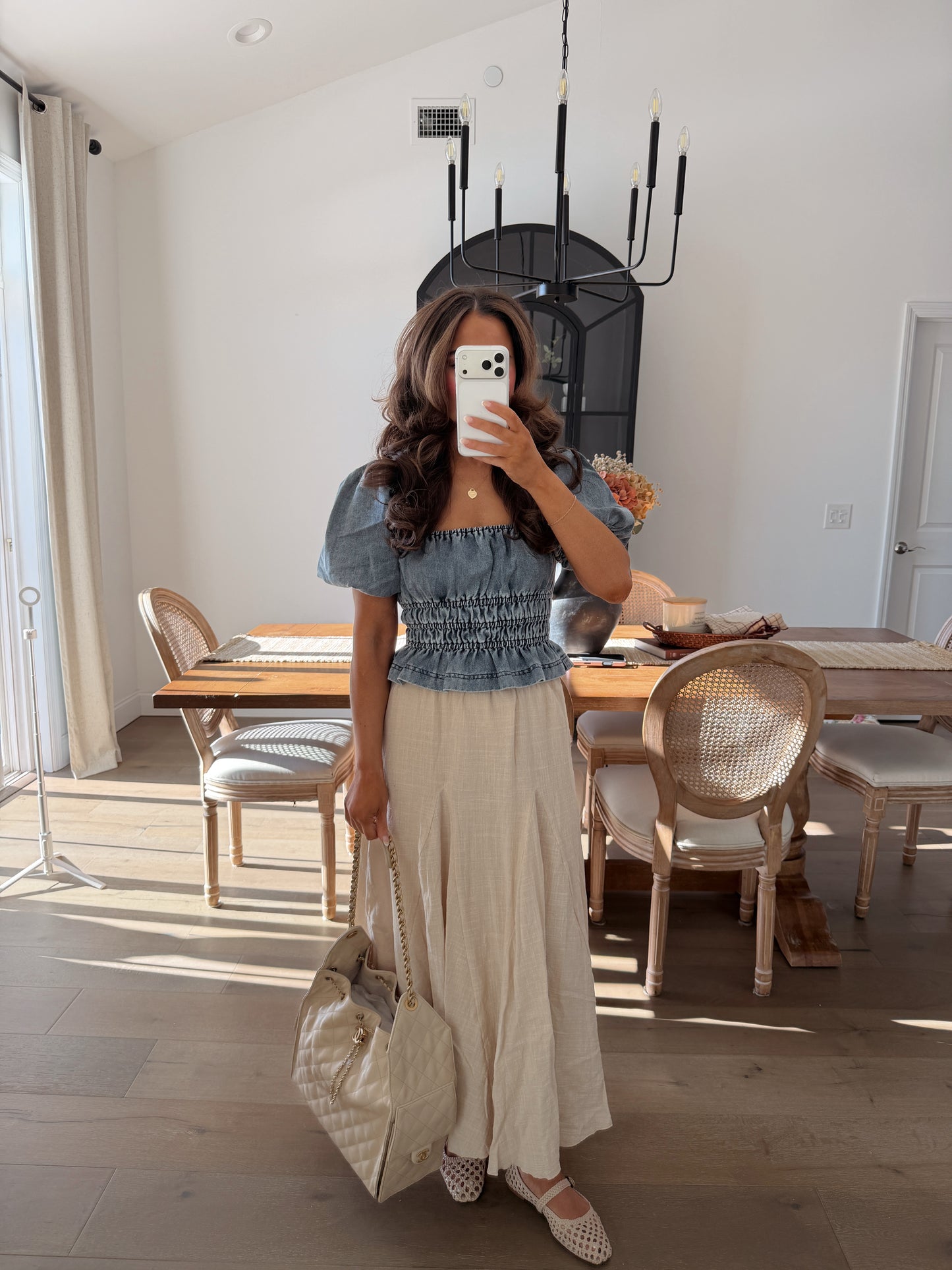 Linen Bloom Maxi Skirt