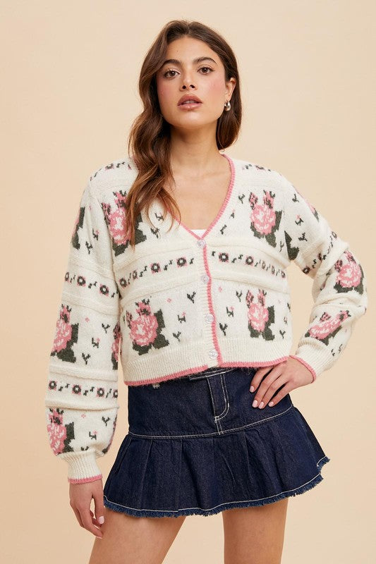 Holly Belle Rose Cardigan Knit