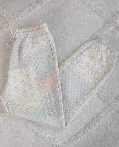 Shades Of Blue Quilted Pastel Joggers