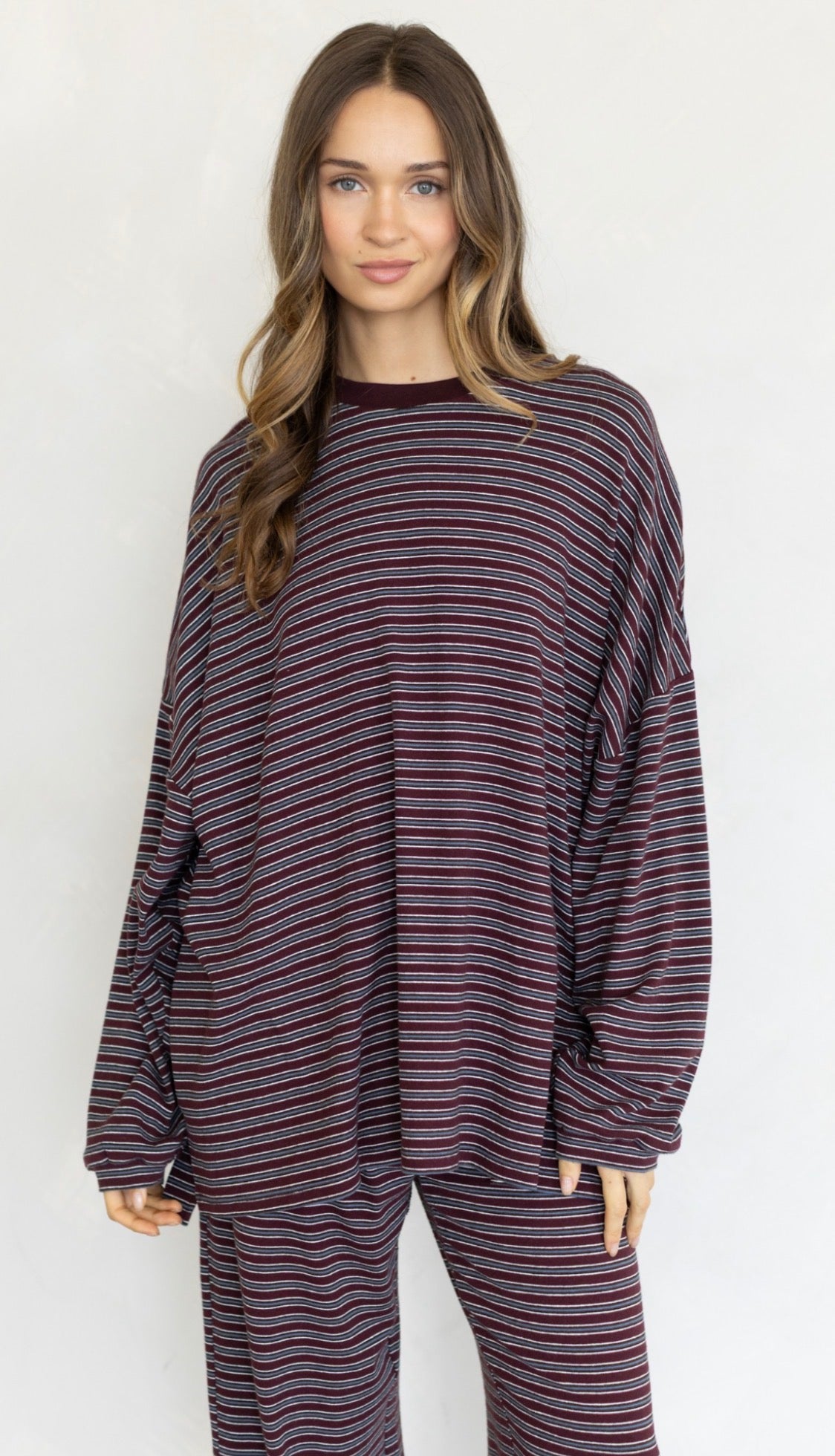 Heritage Striped Set (Burgundy) can’t restock