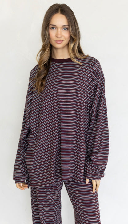 Heritage Striped Set (Burgundy) can’t restock