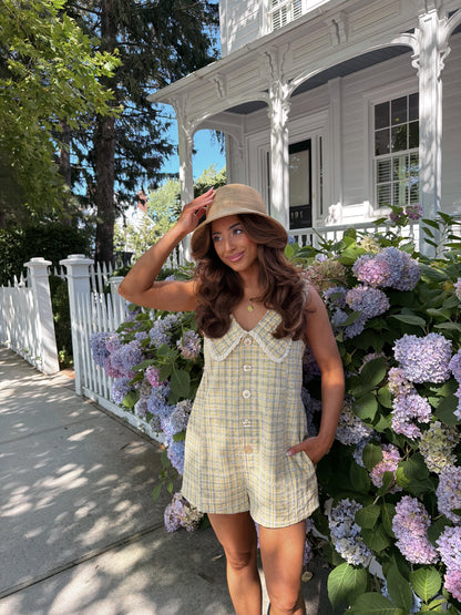 Pink Lemonade Gingham Romper