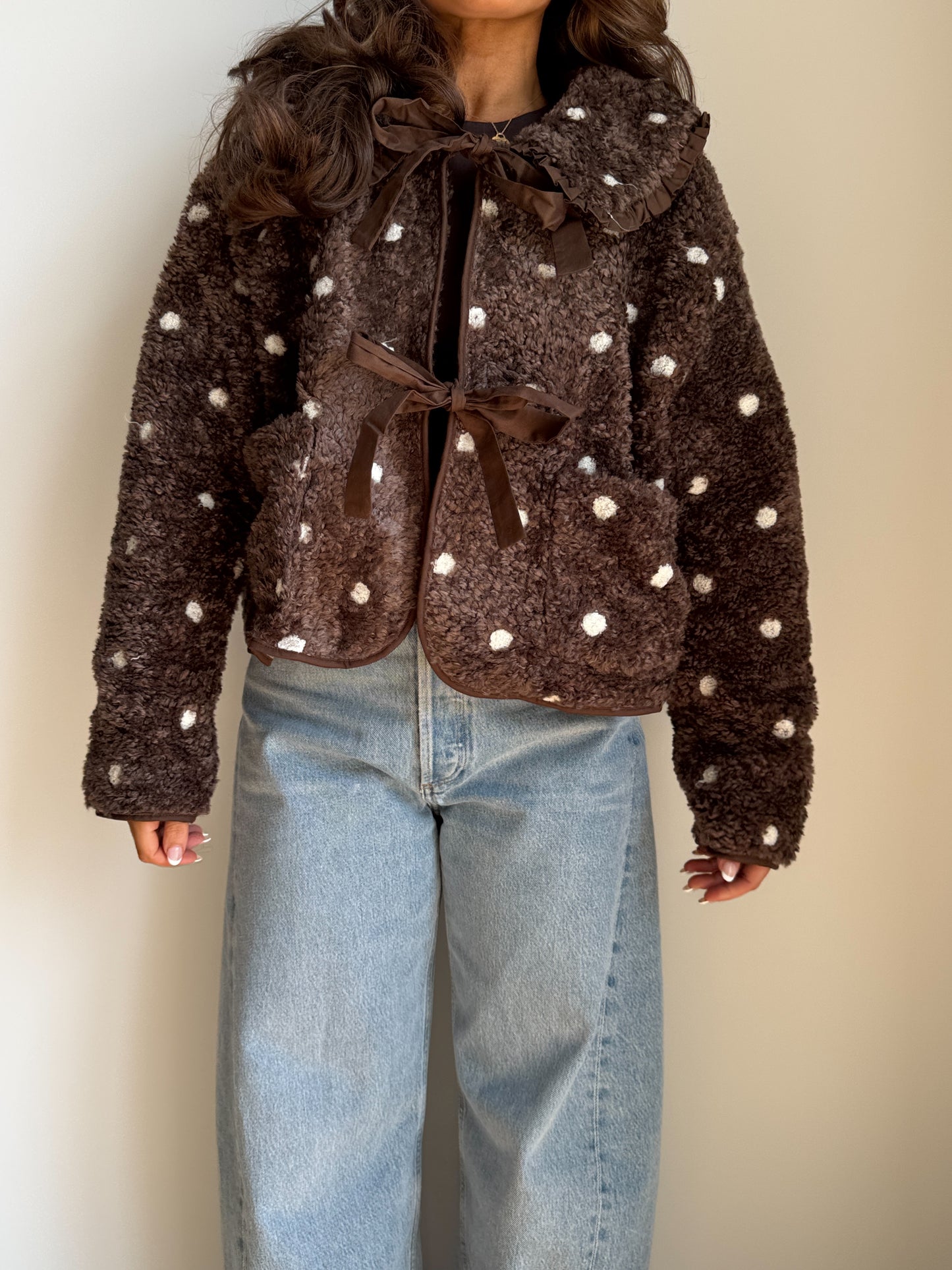 Crème Brûlée Sherpa Jacket (Chocolate) PRE ORDER NOVEMBER