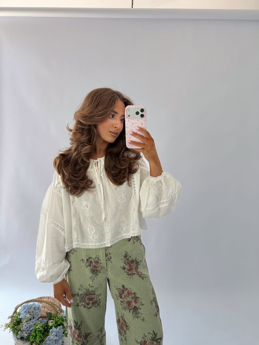 Dainty Darlin’ Lace Eyelet Top