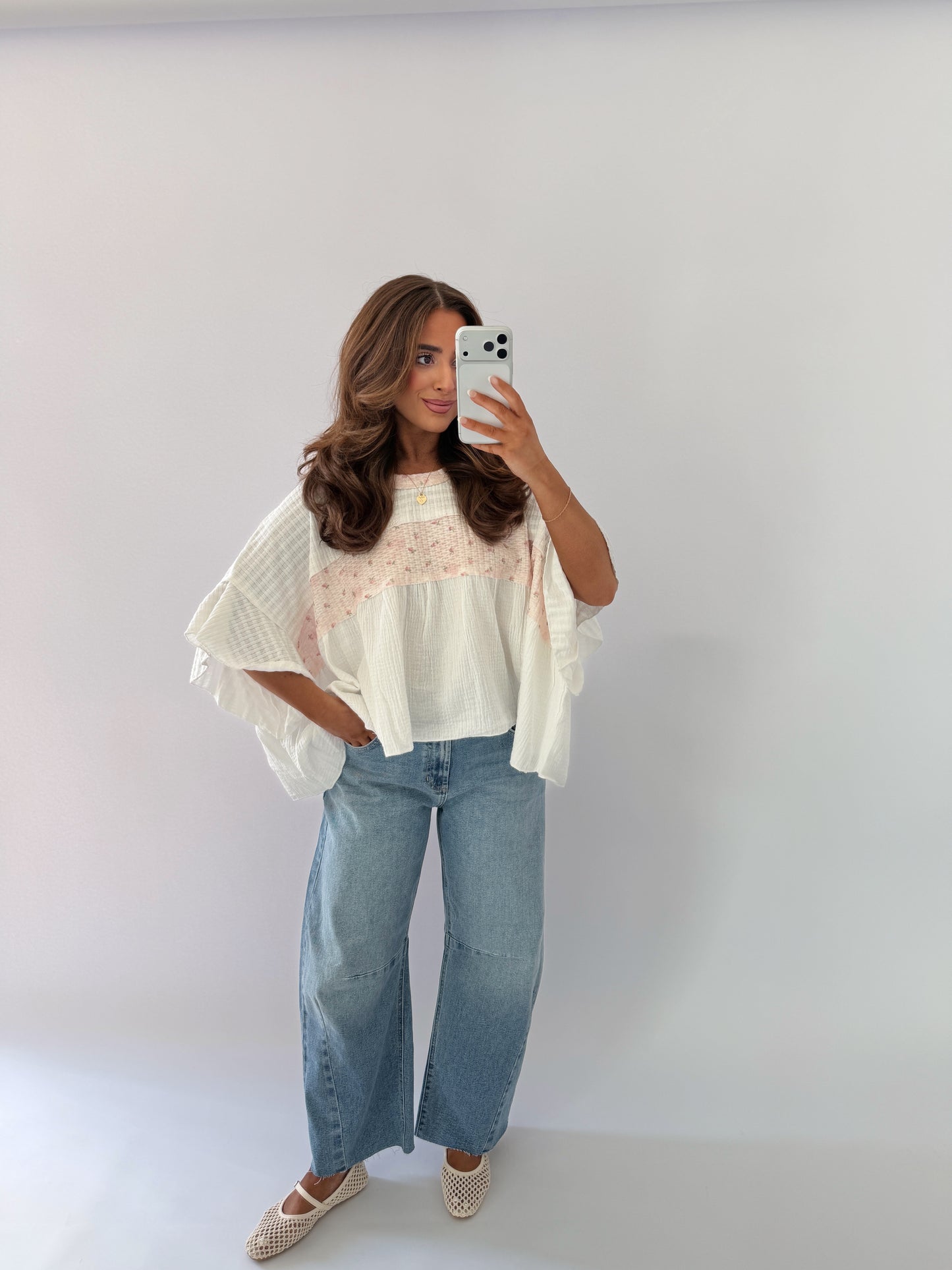 Petals & Lace Top White