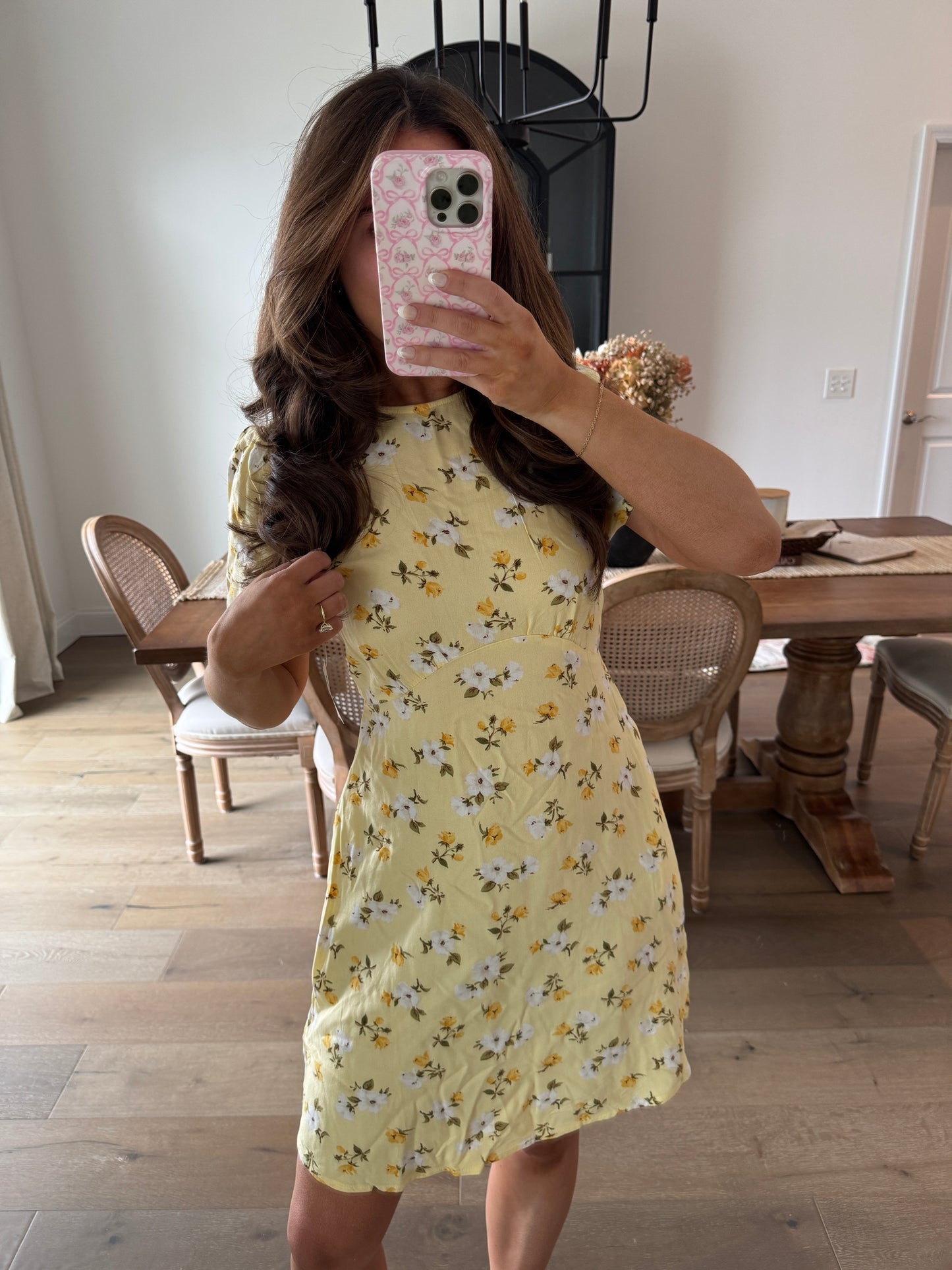 Vintage floral xs mini dress