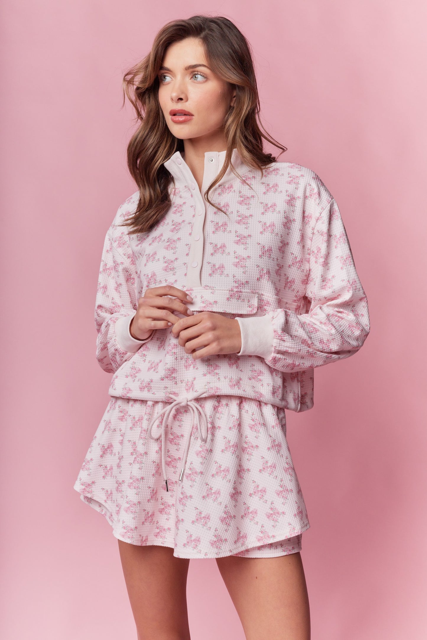 Pink Shabby Chic Waffle Anorak Skort Set