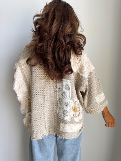 Harvest Ribbons Cardigan (Sandy Beige)