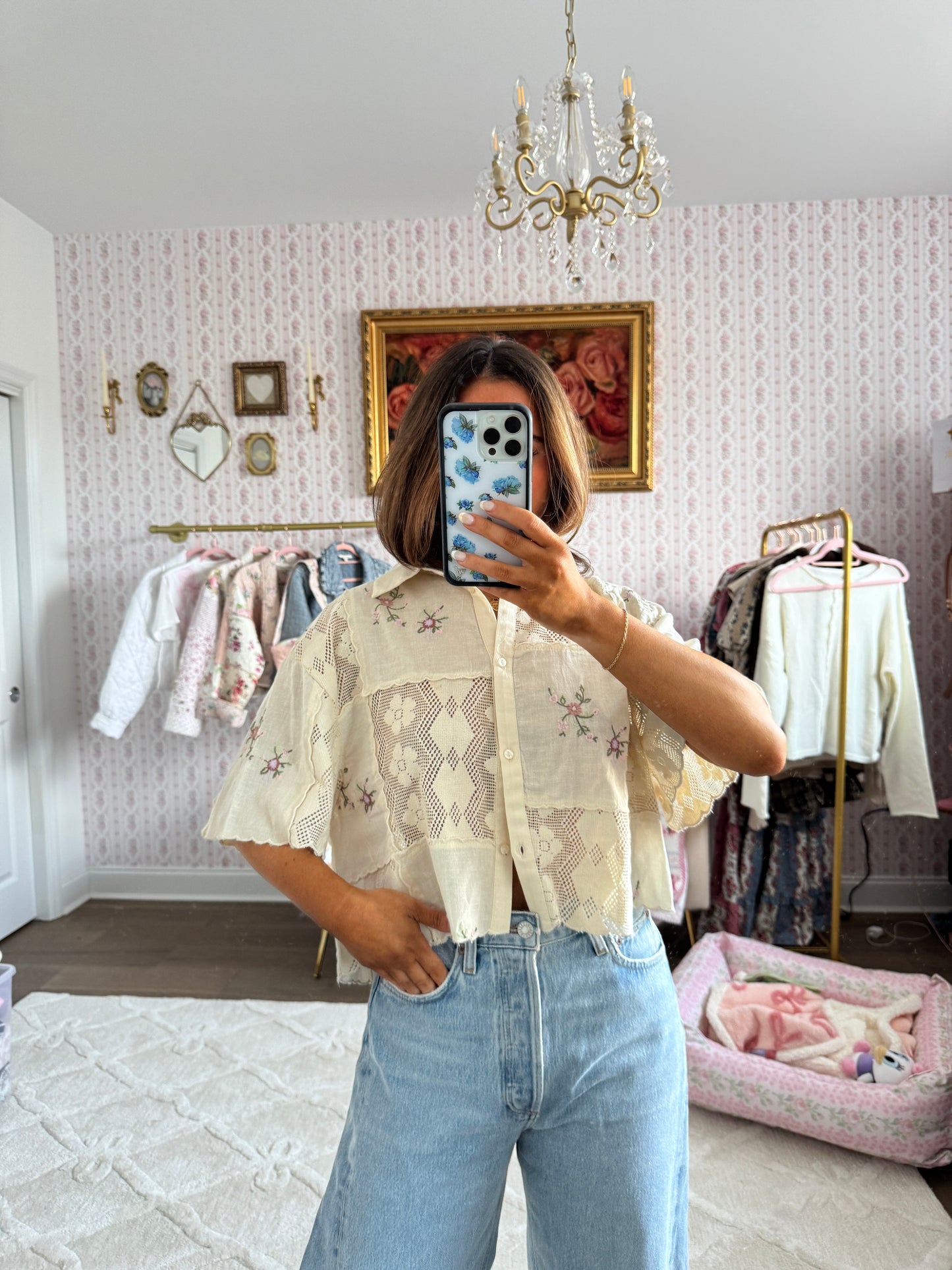 Zara lace eyelet top NWT SMALL