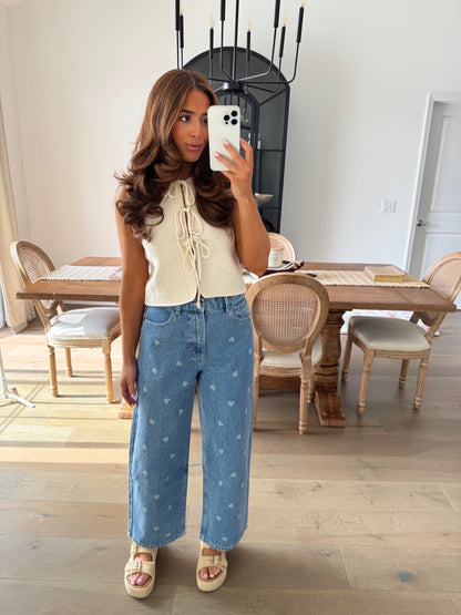 Hearts Full Denim Ankle Loose Jean ( denim)
