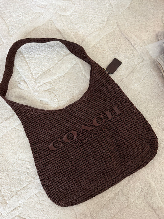 Coach Maple raffia bag