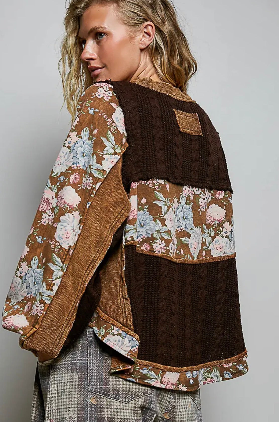 Cottage Rose Vintage Knit Top (Early Access) Brown /Pink Floral