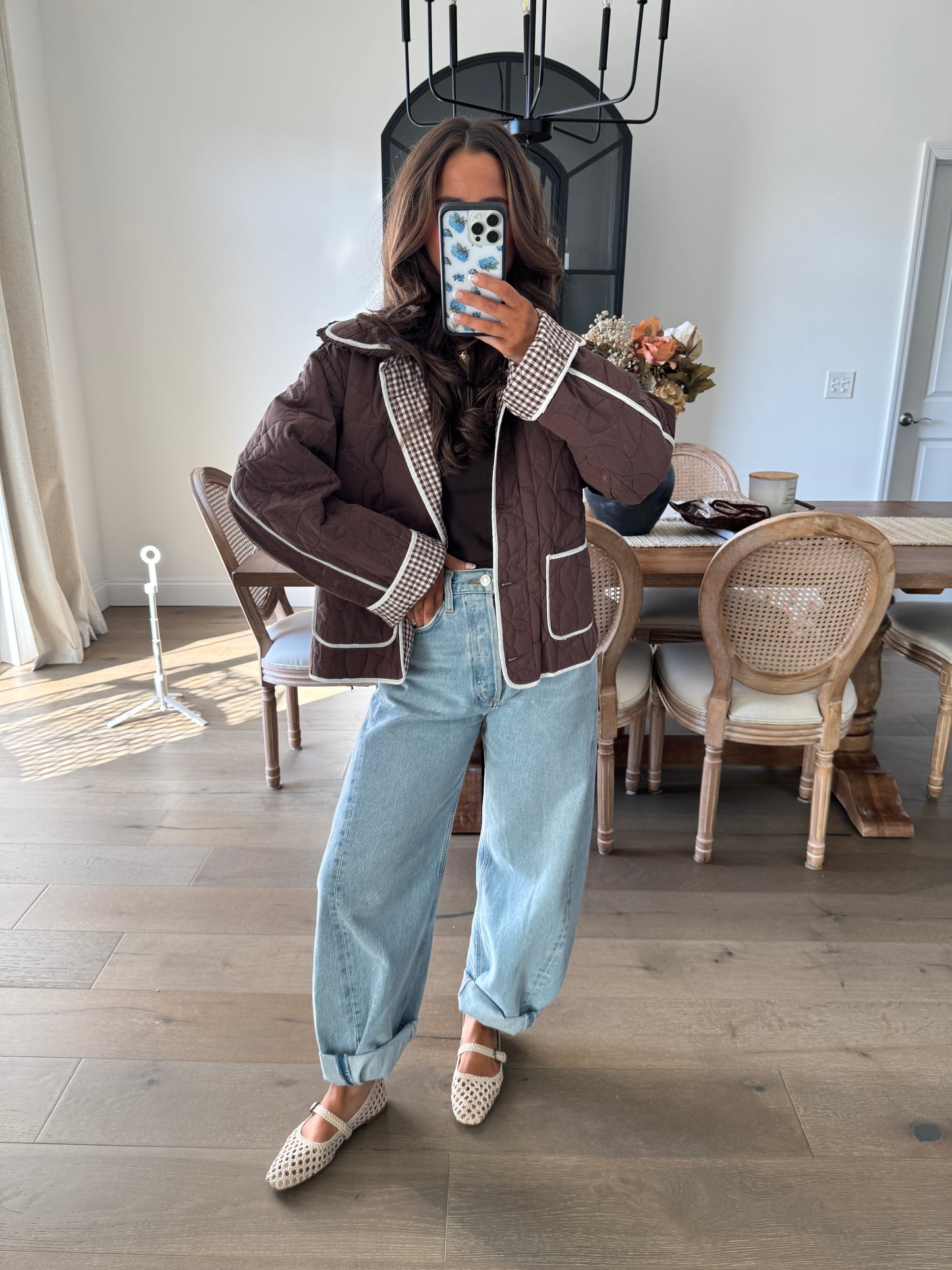 Cocoa Gingham Darling Jacket