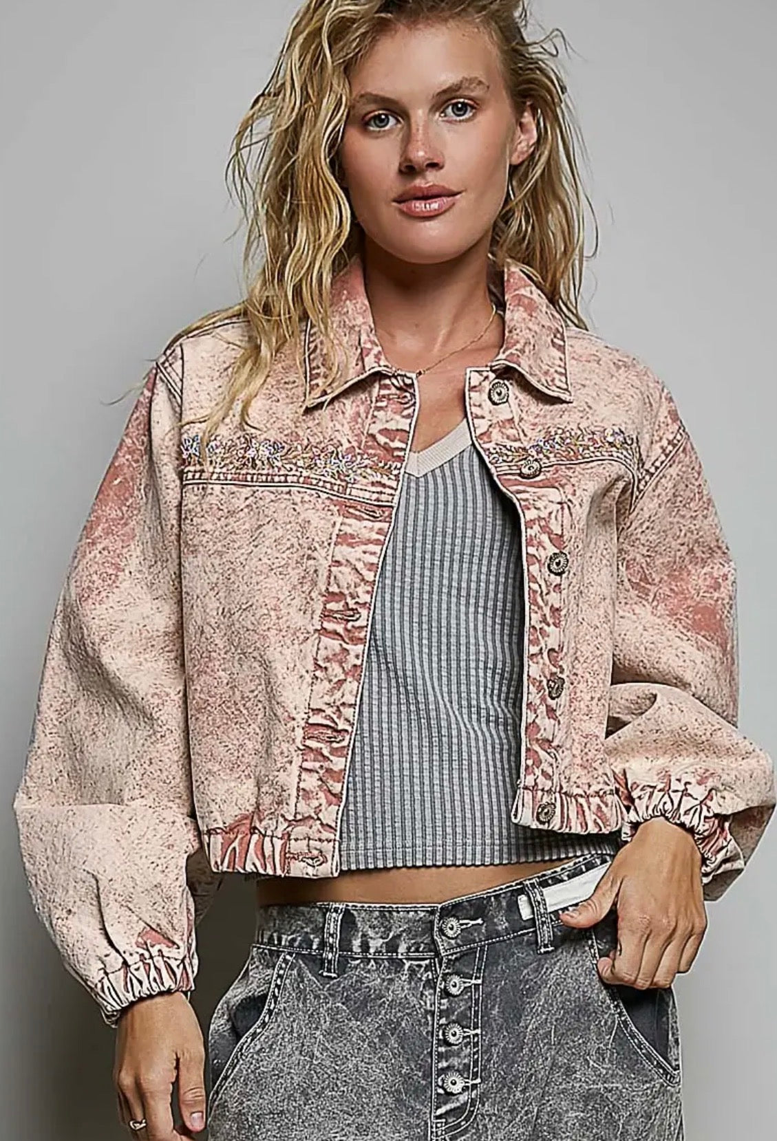 Pink Skies Embroidered Jacket