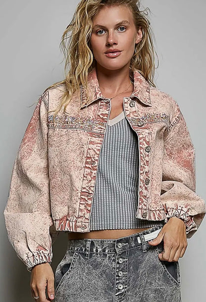 Pink Skies Embroidered Jacket