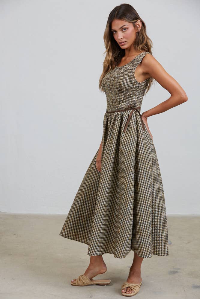Picnic Cottage Gingham Midi Dress