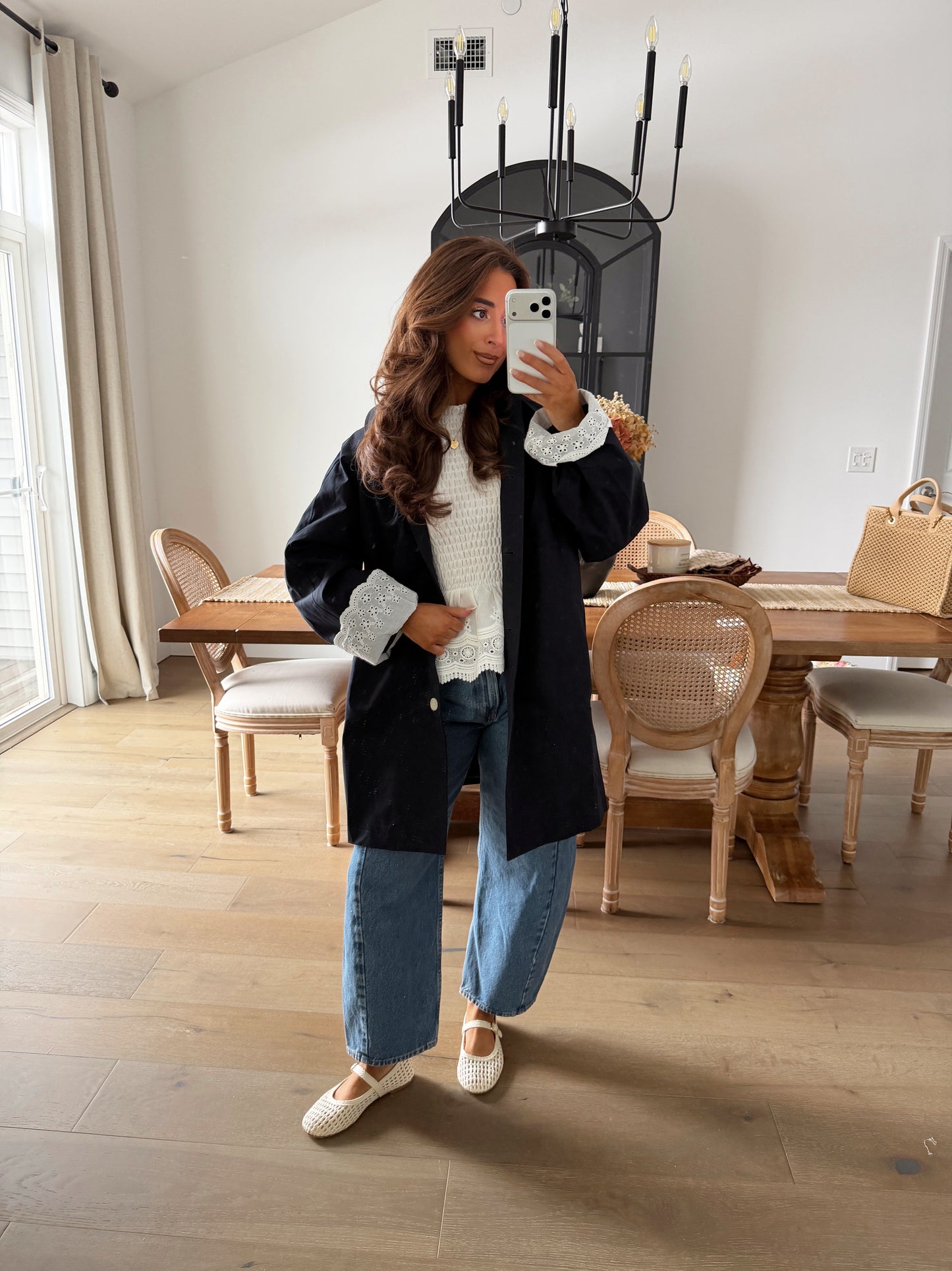 Navy & Lace Spring Jacket