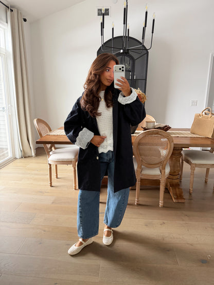 Navy & Lace Spring Jacket