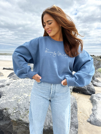 HEAVENLY MADE blue embroidered crewneck ✨