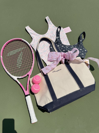 Hamptons Embroidered SHOPYDS EXCLUSIVE Coquette Bow BoatTote Bag