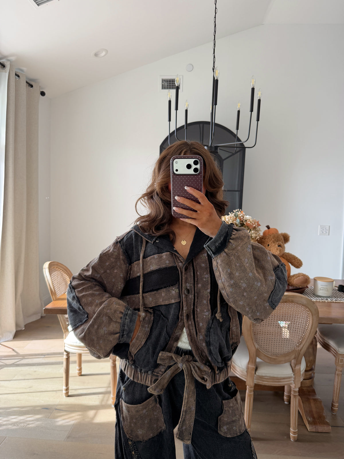 Cottage Shabby Chic Vintage Black Floral Hoodie EARLY ACCESS