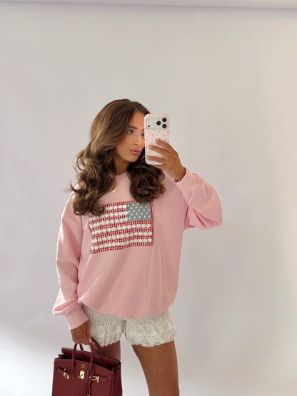 Pink America Vintage Crew 🇺🇸