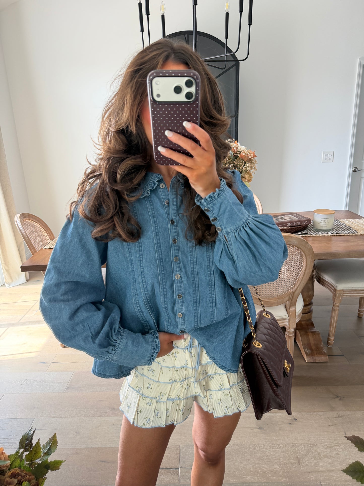Annabelle Blueberry Ruffled Shorts