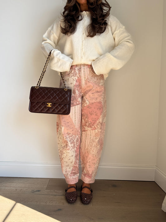 Vintage Rose Patchwork Barrel Jean (can’t restock)
