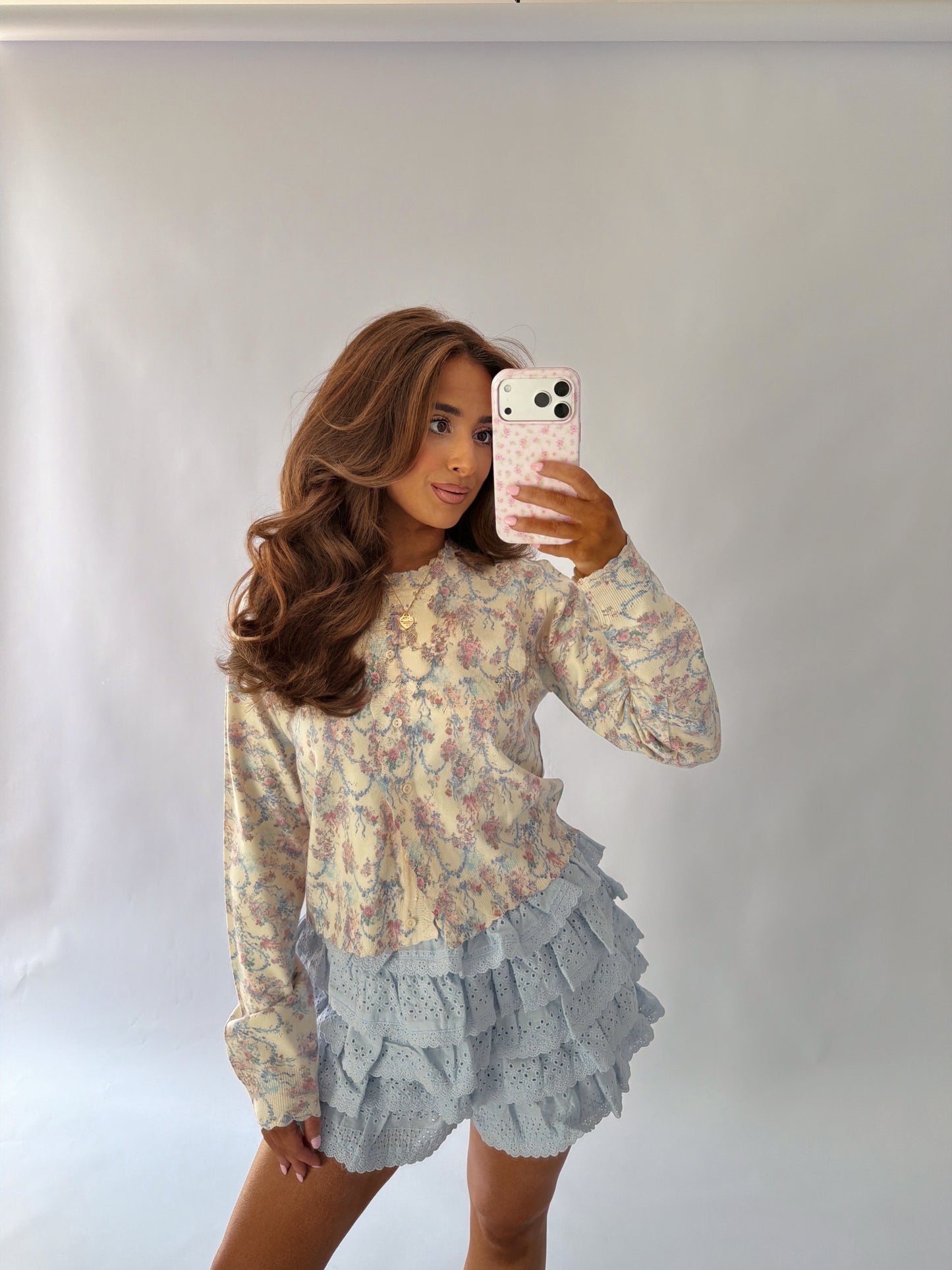 Darling Eyelet Ruffle Shorts (Blue)