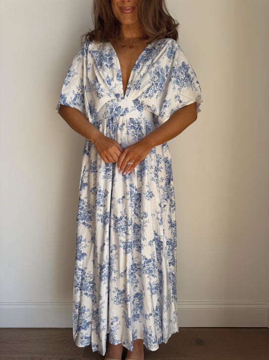 Capri Blue Floral Maxi🍋