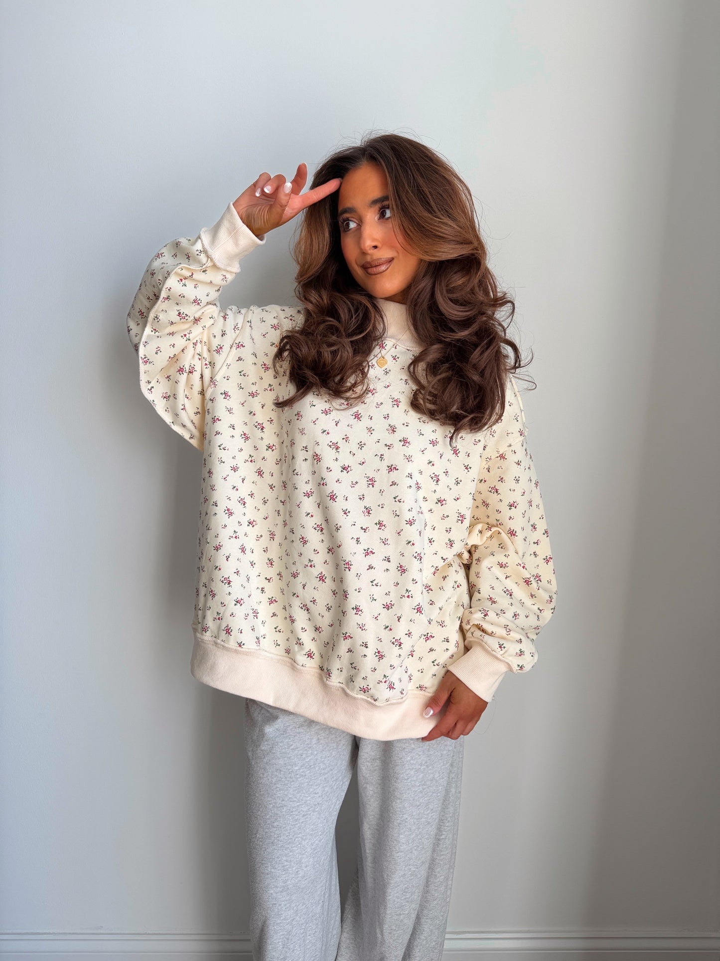 Rosy Wishes Mockneck Crew