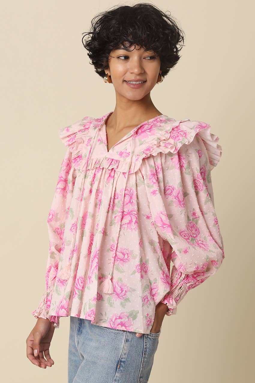 Pink In Palm Blouse