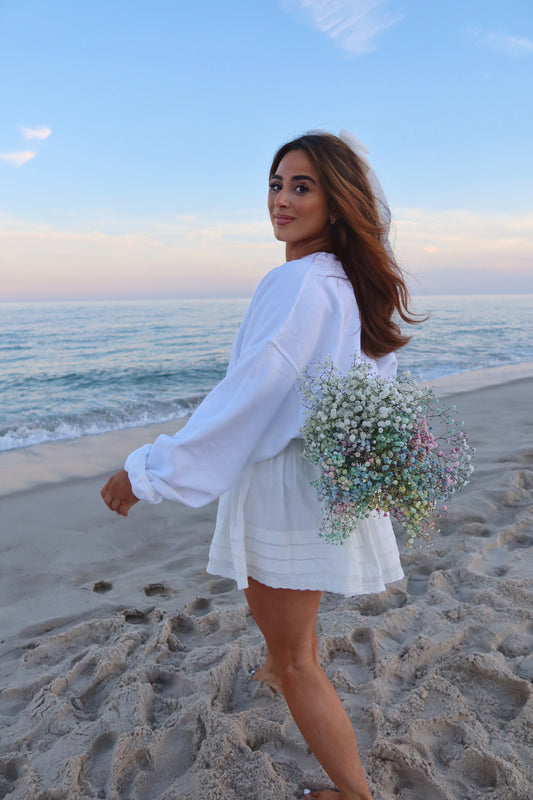 White Linen Mini Skirt