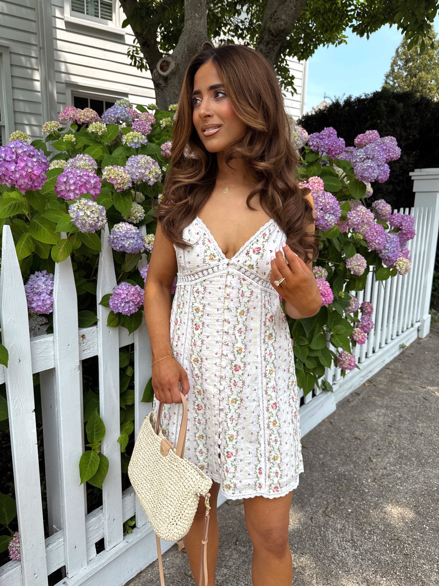 The Seaside Bow Floral Mini Dress