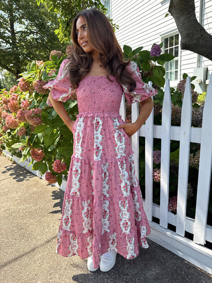 Sweet Bloom Puff Sleeve Midi (rosé)