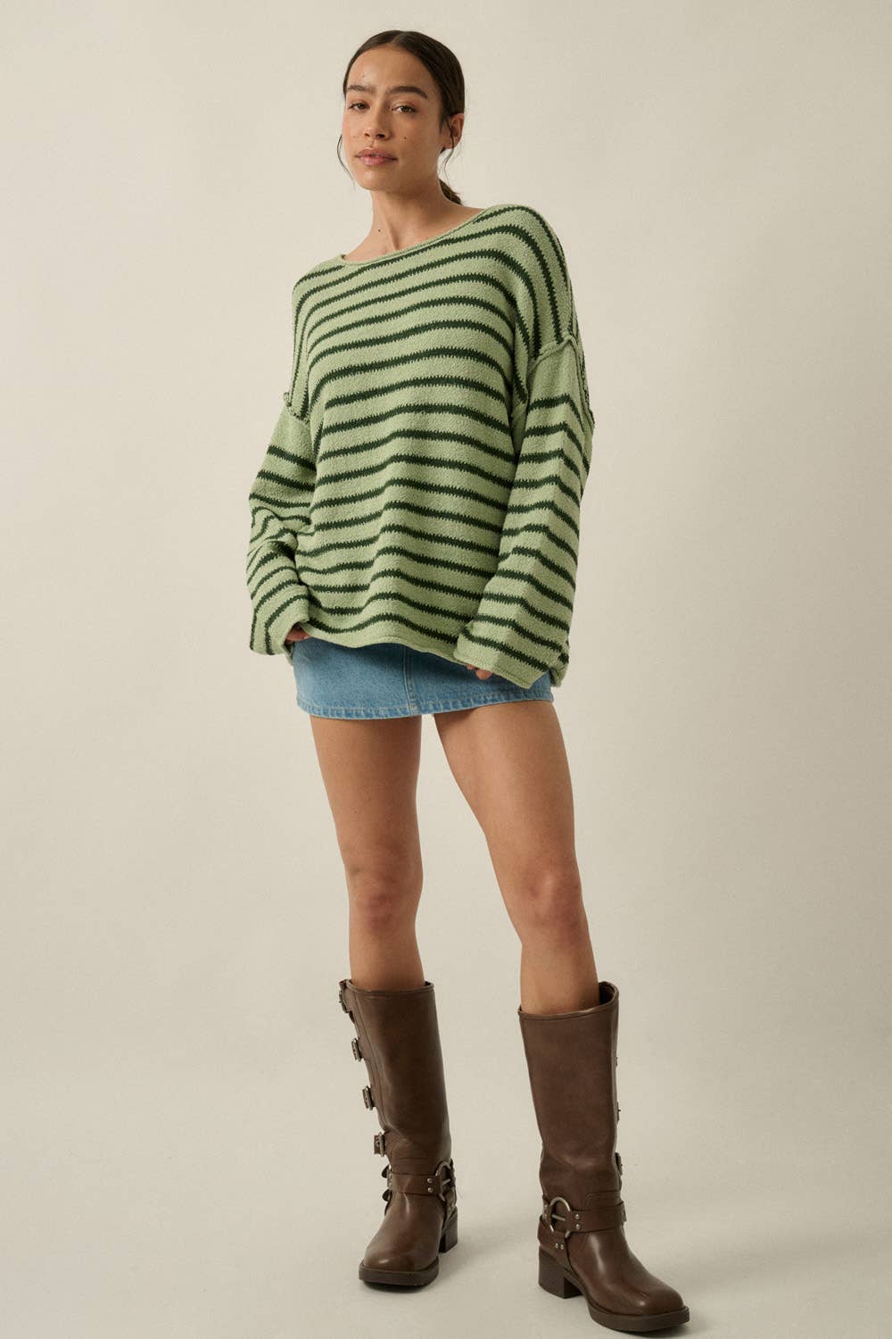 Cali Textured Knit Oversized Sweater