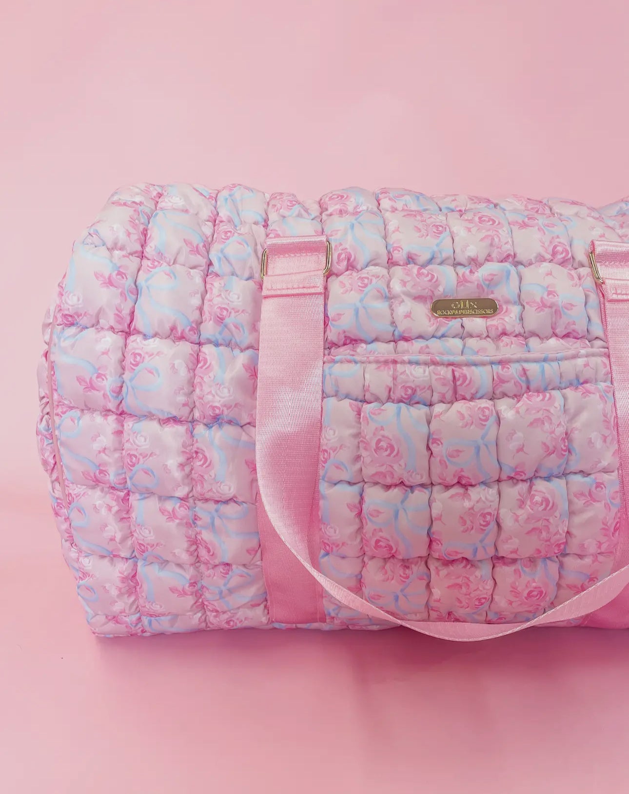 Ever After Floral & Bow Pink Duffle ( Pre- Order 2/28)