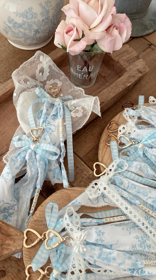 Worthy Heavenly Blue Shabby Chic Bespoke Bag Charm