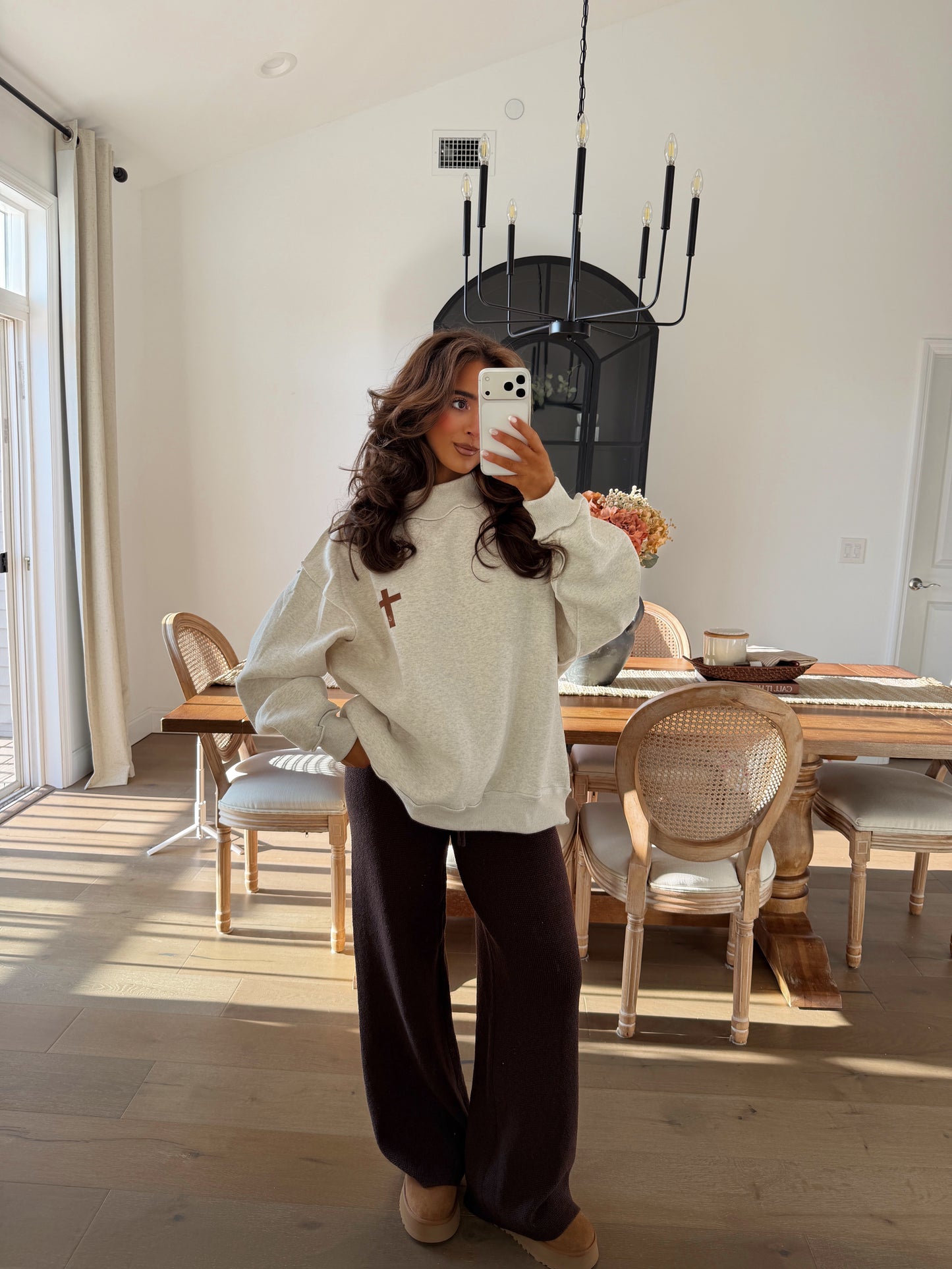 Jesus Saves/ Cross Mocha Reversible Mockneck