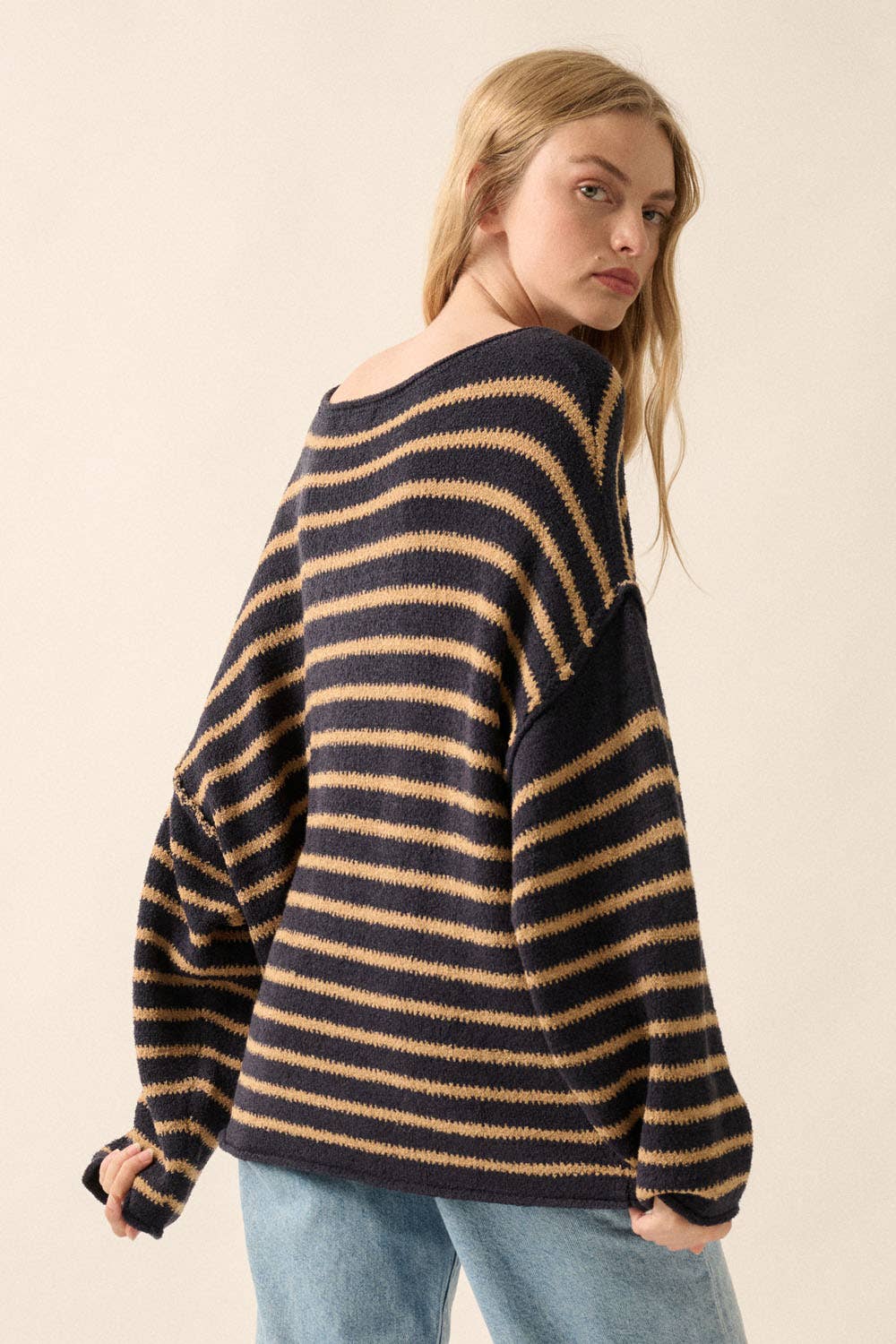 Cali Textured Knit Oversized Sweater