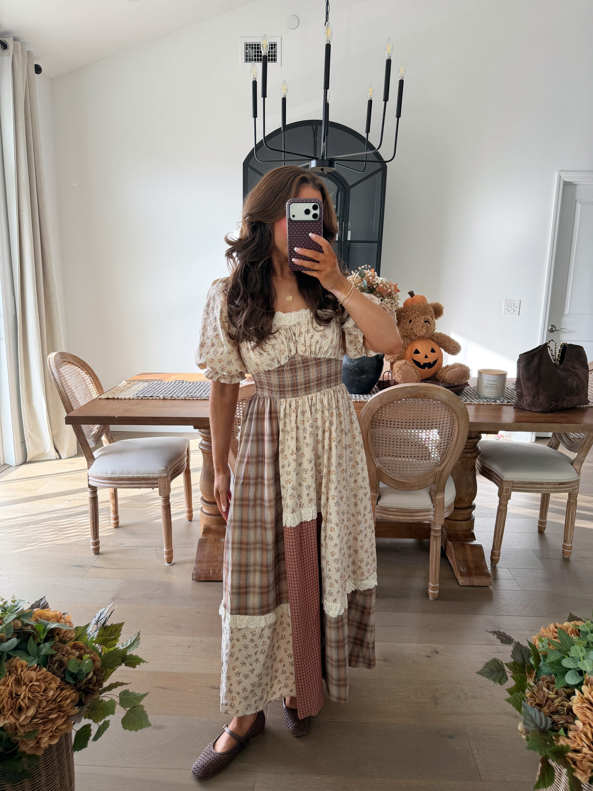 Strawberry Fields Patchwork Smocked Midi Dress (can’t restock)