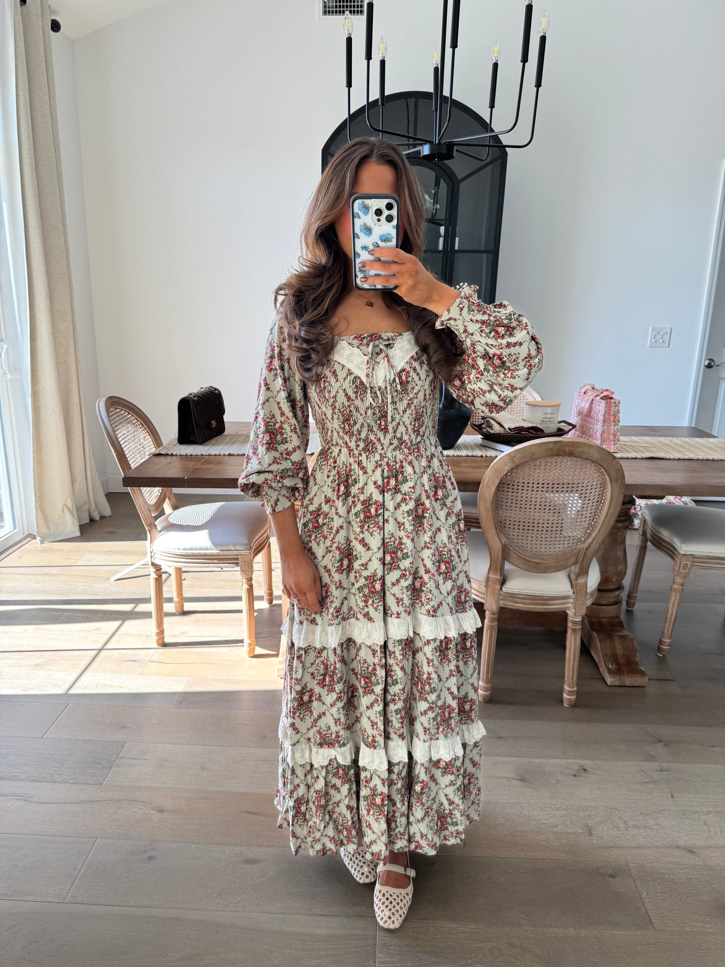 The Rose Vintage Dress (Sage)