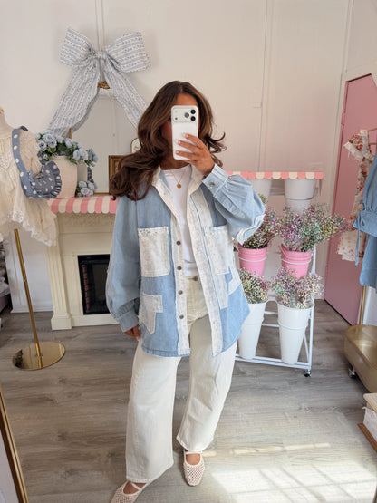 Soft Petal Button Down (Denim)