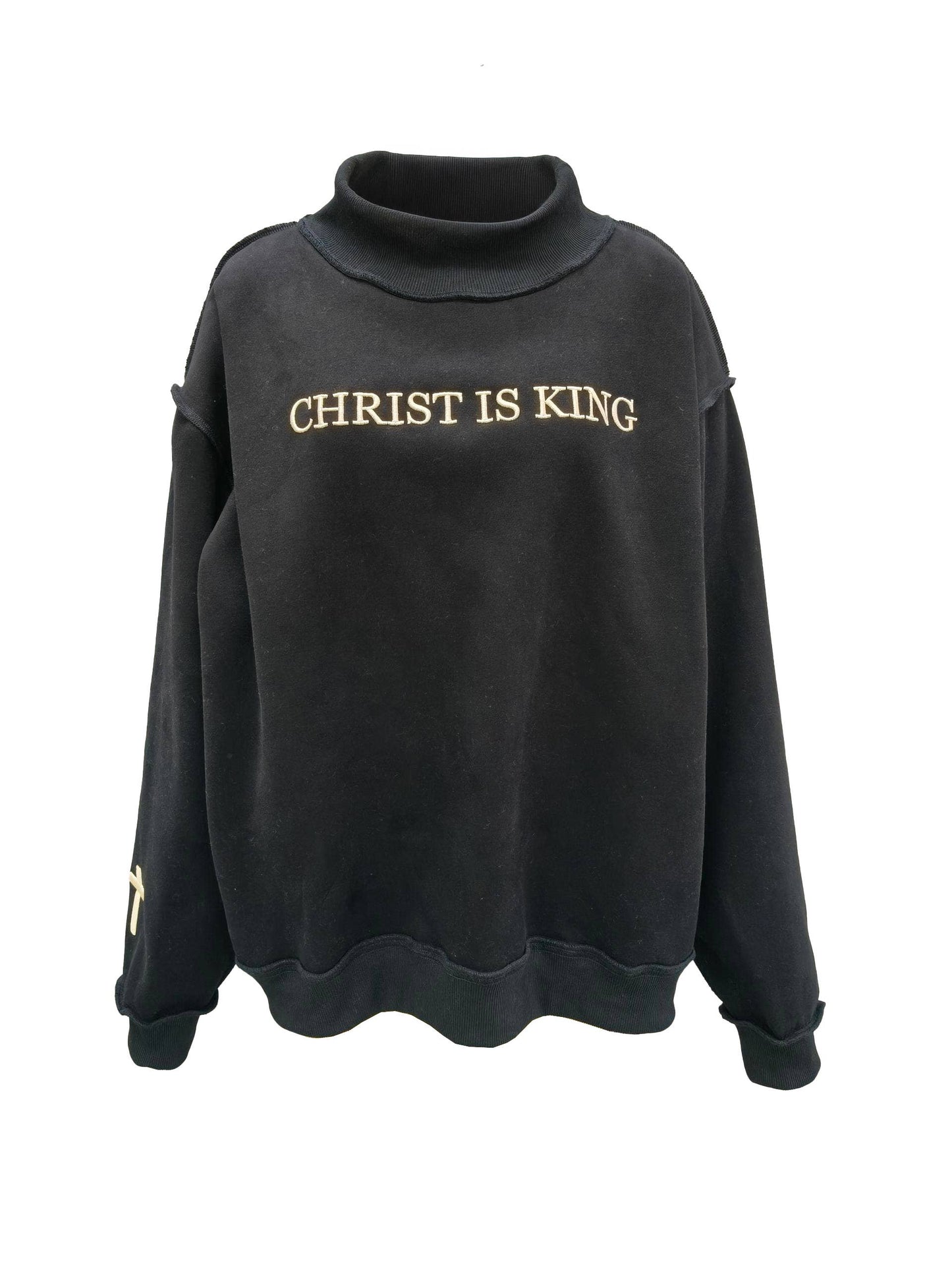 CHRIST 'CHRIST IS KING' Embroidered Mock Neck Sweats